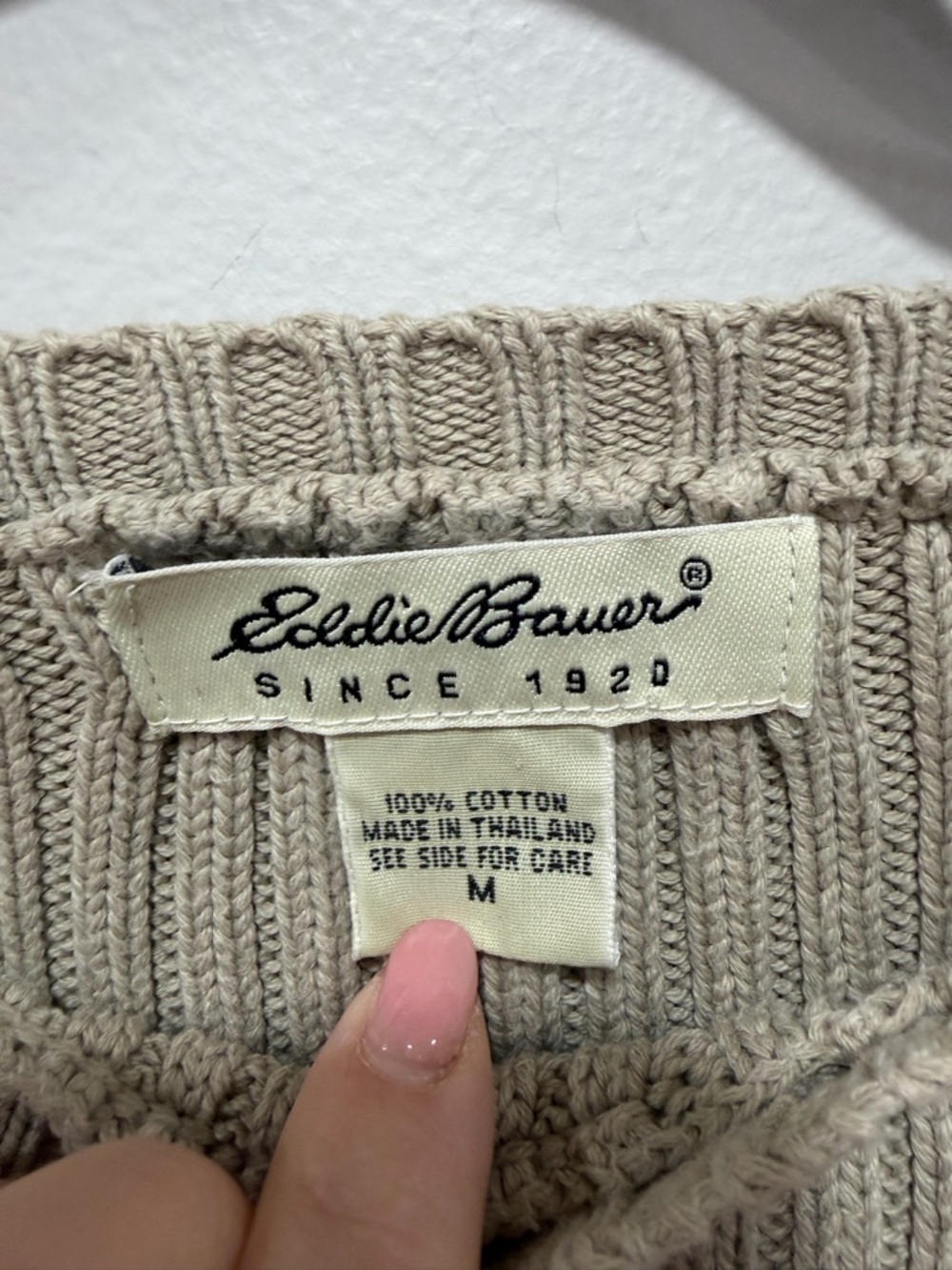 Eddie Bauer Ribbed Knit Sweater Cotton Crewneck Size Medium - Picture 7 of 7